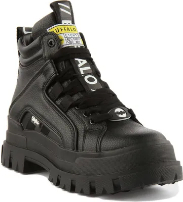 Produktbild von Buffalo Aspha NC Mid Frauen Schnürung Klobige Sohle Turnschuhe Schwarz – undefined / Schwarz