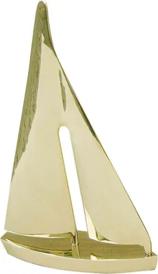 Produktbild von Große Segelyacht aus Messing, 20x31cm – Maritime Dekoration, Bootszubehör