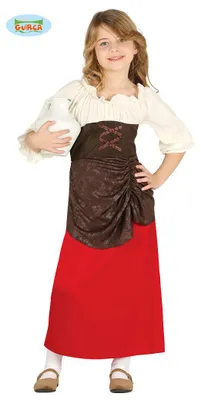 Produktbild von Wirtin Bäuerin Kostüm für Mädchen Gr. 98-146, Größe:122/128