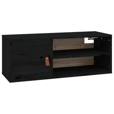 Obrázek produktu pro vidaXL Nástěnná skříňka černá 80x30x30 cm Masivní borovicové dřevo