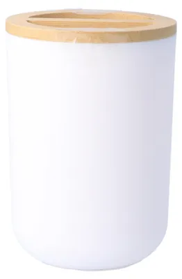 Produktbild von PARSA Beauty Essential Bambus Zahnputzbecher weiß rund