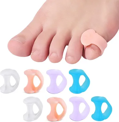 Produktbild von Zehentrenner Zehenspreizer kleiner zeh Zehenstrecker toe spacer - 8PCS zehenspreizer hallux valgus für Vermeiden Überlappende Zehen und Schützen Zehen (4 Farben)