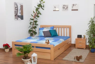 Produktbild von Bett 160 x 200 cm Buche massiv Natur