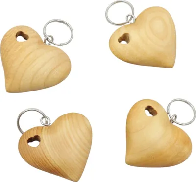 Immagine prodotto di Portachiavi Cuore In Legno Per Chiavi Regalo Per Amica Fidanzata 4 Pezzi