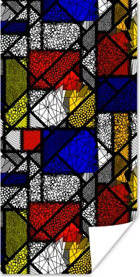 Produktbild von MuchoWow® Poster Mondrian - Glasmalerei - Alte Meister - Kunstwerk - Abstrakt - Malerei 20x40 cm - Plakat - Foto