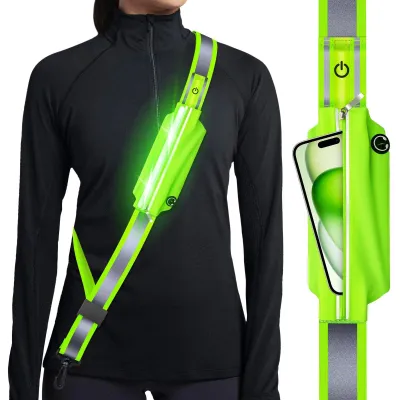 Productafbeelding van Lichtband joggen met reflectorriem, oplaadbaar looplicht met reflectoren voor outdoorsport
