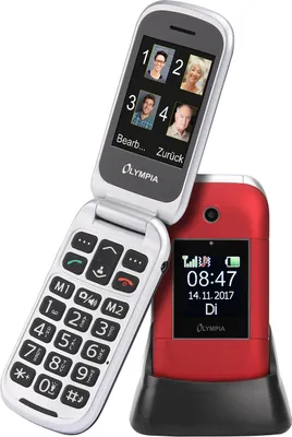 Produktbild von OLYMPIA Janus Senioren Mobiltelefon, große Tasten und Farbdisplay, Rot
