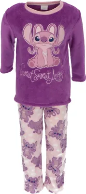 Produktbild von Lilo & Stitch Kinder-Schlafanzug – Flauschiger Korallen-Fleece Pyjama für Mädchen 110/116 cm