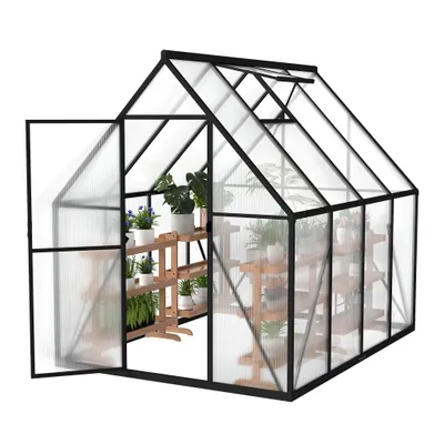 Produktbild von JOIEYOU 230x180x195cm Gartengewächshäuser Winterfest Gewächshaus Set aus Aluminium Rahmen & 4mm Dicke PC-Platten, Stabile Tomatenhaus mit Oberlicht Wetterfeste Treibhaus für Pflanzen Blumen Gemüse