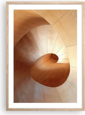 Produktbild von Gerahmtes Poster - Rahmen in heller Eiche - Dreidimensional Spirale Braun - 50x70 cm - Wand Bild - Wanddeko - Wandbilder - Kunstposter - Wandposter - Bilderrahmen - Bilder - P2NPA50x70-4652