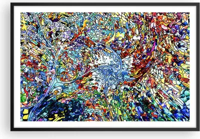 Produktbild von Gerahmtes Poster - Schwarzer Rahmen - Abstraktion modern - 91,5x61 cm - Wand Bild - Wanddeko - Wandbilder - Kunstposter - Wandposter - Bilderrahmen - Bilder - Kunstdruck - Wandbild - P2BAA91x61-4045