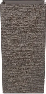 Obrázek produktu pro BELIANI Hnědý květináč 35 x 35 x 70 cm vyrobený z kamenné směsi a polyresinu, hranatý moderní design