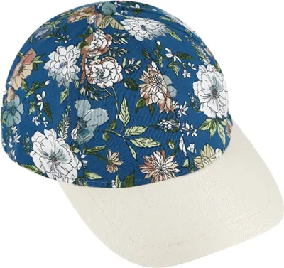 Fiebig Baseball-Cap mit Blumenmuster 100% Baumwolle in blau