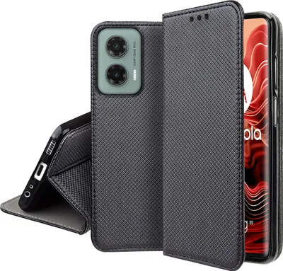 Imagen del producto de Funda magnética tipo cartera para Motorola Moto G35 5G, con protección de pantalla de vidrio 9H