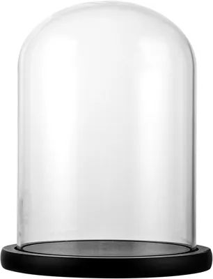 Produktbild von Sonstiges Dekogefäß Glaskuppel mit Naturholzsockel, 21 cm, transparent, für Beleuchtung, Tischdekoration, antik