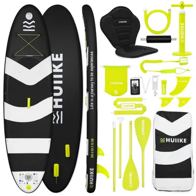 Produktbild von Stand Up Paddling Board Hochwertigem Zubehör - HUIIKE | Sup Board Aufblasbar Schwarz, Stand Up Paddle Board