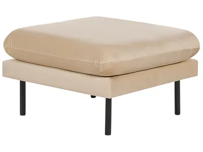 Zdjęcie produktu dla BELIANI Otomana beżowa welurowa podnóżek na metalowych nóżkach w stylu glamour