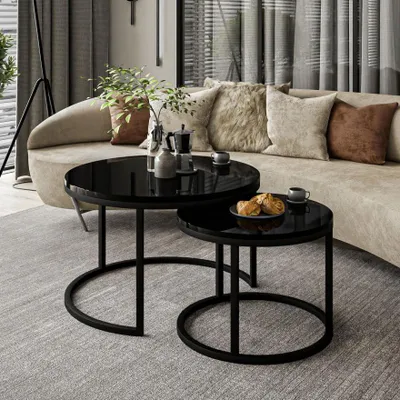 Produktbild von Runder Couchtisch CIRI 2in1 Hochglanz