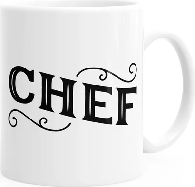Produktbild von Kaffee-Tasse Chef einfarbig MoonWorks® weiß unisize