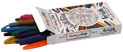Produktbild von Pentel - Brushpen SES15C Sign Artist Standardfarben sortiert 12 Stück