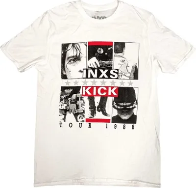 Obrázek produktu pro INXS - Tričko "Kick Tour" pro muže/dámy uni RO9181 (M) (Bílá)