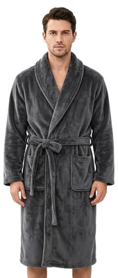 Productafbeelding van Solidchoice - Heren Badjas van Knuffelfleece met Ceintuur en Zakken
