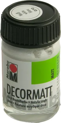 Produktbild von Marabu Acrylfarbe "Decormatt", weiß, 15 ml, im Glas