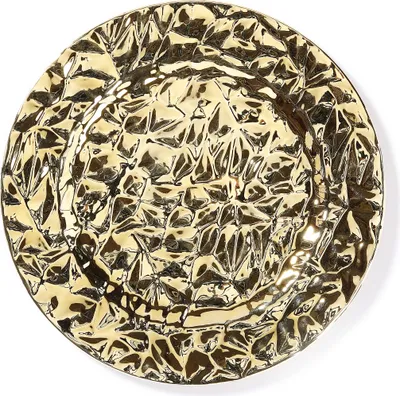 Produktbild von Dekoteller Kunststoff Diamanten Muster 33cm gold