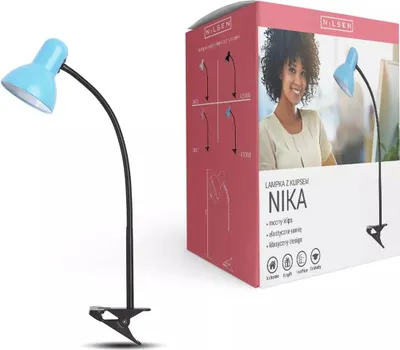 Obrázok produktu pre Nočná Lampa E27 Nika Modrá S Klipom