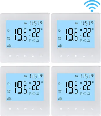 Zdjęcie produktu dla 4X Inteligentny termostat WiFi 3A termostat pokojowy urządzenia do ogrzewania wody ogrzewanie podłogowe, wyświetlacz LCD, sterowanie APP, tryb ręczny/automatyczny