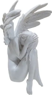 Produktbild von Deko Engel Schutzengel Kantenhocker Figur Skulptur Grabdeko Angel Elfe Objekt
