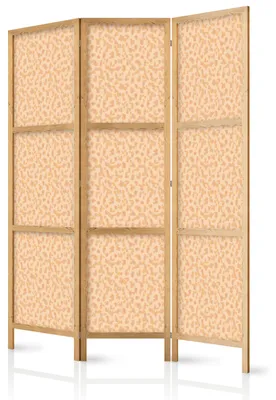 Immagine prodotto di Pannello divisorio giapponese, 3 ante, pieghevole, realizzato in tessuto non tessuto di alta qualità, con motivo astratto in colori pastello, ideale per l'ufficio, dimensioni 135 cm x 172 cm