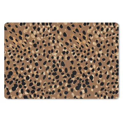 Produktbild von MuchoWow® Schreibtischunterlage Tiermuster - Leopard - Gold - Braun 60x40 cm - XXL Mauspad - Großes Mauspad