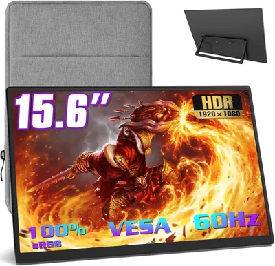 Produktbild von Tragbarer Monitor – 15,6 Zoll – Full HD 1080p – IPS – Inklusive Schutzhülle und Lautsprechern