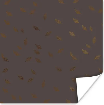 Produktbild von MuchoWow® Poster Blatt - Braun - Muster 75x75 cm - Wand Dekoration