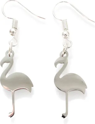 Produktbild von Flamingo Ohrringe Ohrhänger Miniblings Hänger Vogel silber Sommer Edelstahl