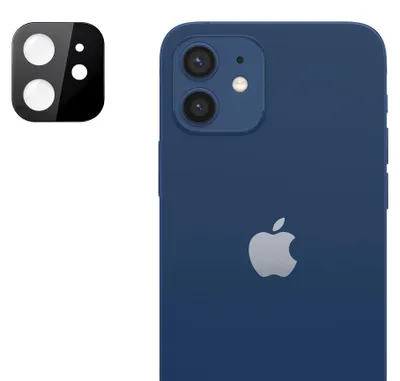 Produktbild von Techsuit Full Glass Kameraschutz für Apple iPhone 12 - Schwarz