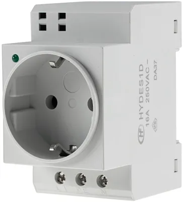 Produktbild von ChiliTec 22969 Schutzkontakt-Steckdose für Hutschiene mit LED, 230V, 16A, VDE