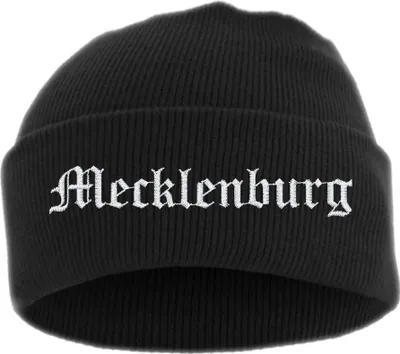 Produktbild von Mecklenburg Umschlagmütze - Altdeutsch - Bestickt - Mütze mit breitem Umschlag Einheitsgröße Schwarz