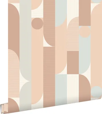 Zdjęcie produktu dla ESTAhome Tapeta figury geometryczne brązowymIjasnozielonym 50 x 900 cm