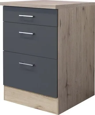 Produktbild von Flex Well Auszugunterschrank Tiago BxTxH 60 x 60 x 85 cm basaltgrau matt zerlegt 00011685