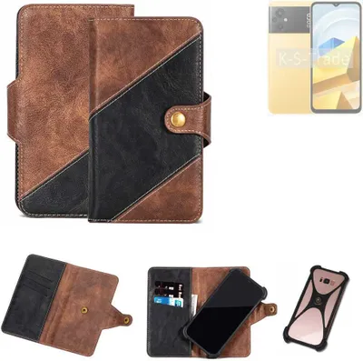 Produktbild von K-S-Trade Handyhülle Schutzhülle Bookstyle Case kompatibel mit POCO M5 Klapphülle Cover Hülle Schutztasche 1x