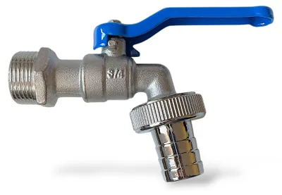 Produktbild von Kugelauslaufhahn Wasserhahn Garten Messing Hahn Griff Blau 3/4 Zoll
