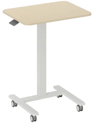 Zdjęcie produktu dla Regulowany biurko stojące – laptop na kółkach | Kolor: żółty | Wymiary: 48x65x68-108 cm