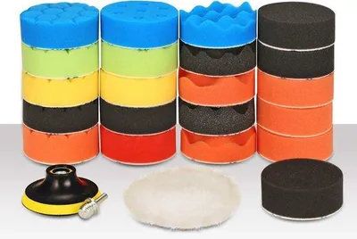 Zdjęcie produktu dla Zestaw gąbek do polerowania, 25 szt., tarcze polerskie 80 mm ze szczotką