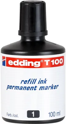 Immagine prodotto di Ricarica inchiostro edding T 100 per pennarello permanente edding 100ml nero Confezione da 10