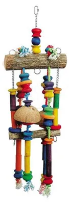 Produktbild von Ollesch Vogelspielzeug 84 cm Holz mit Seilen und Ketten bunt