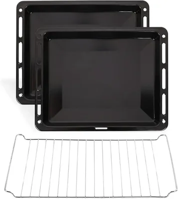 Backblech-Set mit Rost 46x37 cm, 3-teilig, antihaftbeschichtet