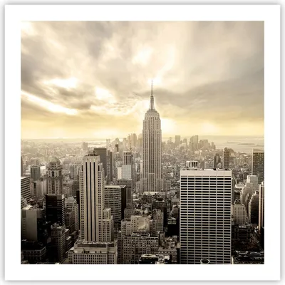 Produktbild von Poster - Poster ohne Rahmen - Stadt Wolkenkratzer Manhattan New York - 60x60 cm - Wand Bild - Wanddeko - Wandbilder - Kunstposter - Wandposter - Bilder - Kunstdruck - Wandbild - P2XAC60x60-2630