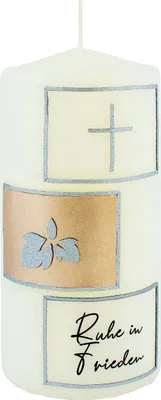 Produktbild von Trauerkerze "Ruhe in Frieden" 150 x Ø 70 mm mit Klarsichtkarton